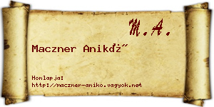 Maczner Anikó névjegykártya